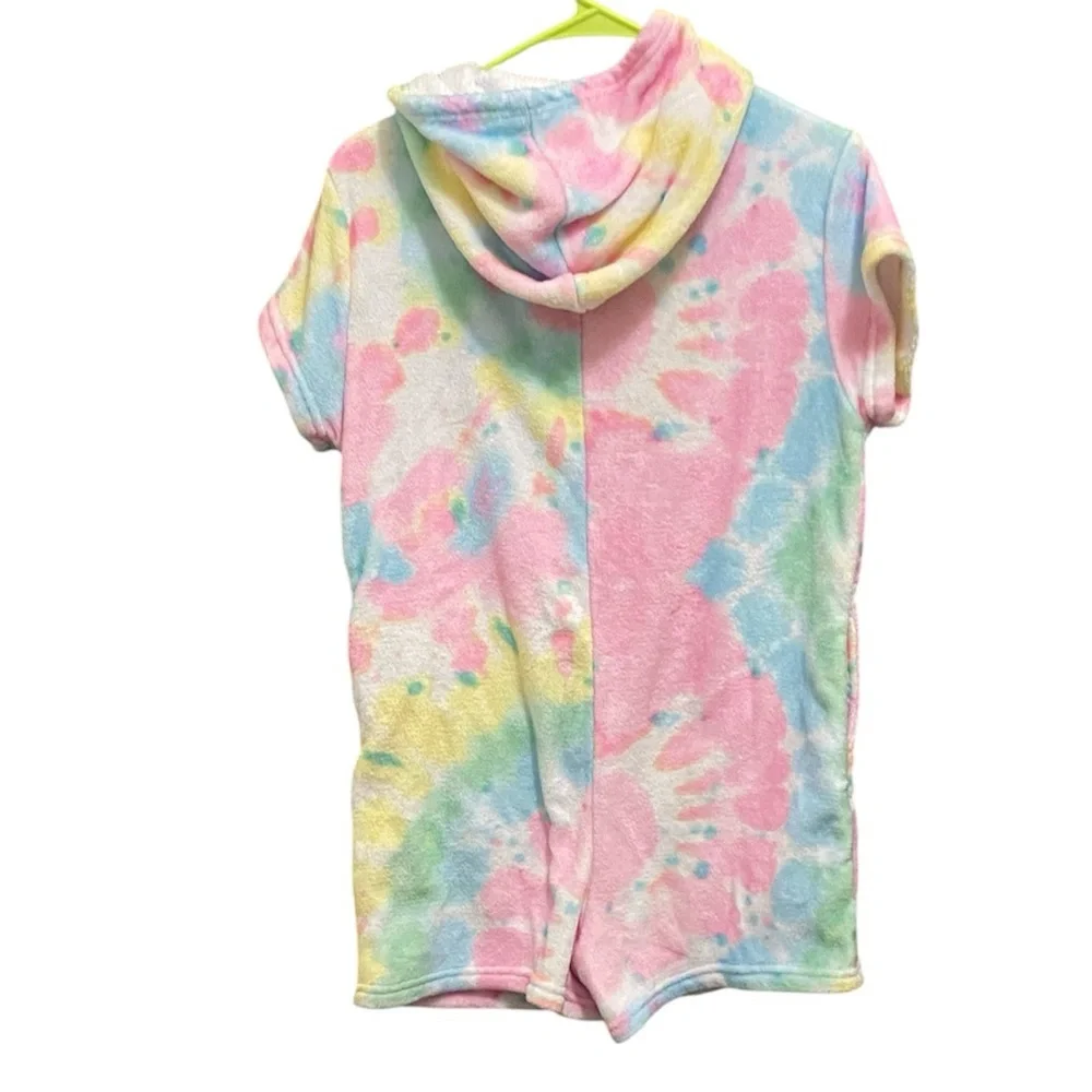 iscream Colorful Tie-Dye Hooded Romper girls large